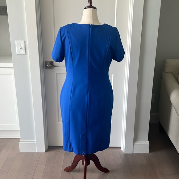 🎉Host Pick🎉Talbots Royal Blue Dress w/Decorative Pearl Neckline Size 16 - Picture 2 of 13
